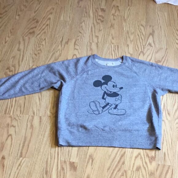 Gray DISNEY sweatshirt in size small with MICKEY on front unisex style - Picture 2 of 12